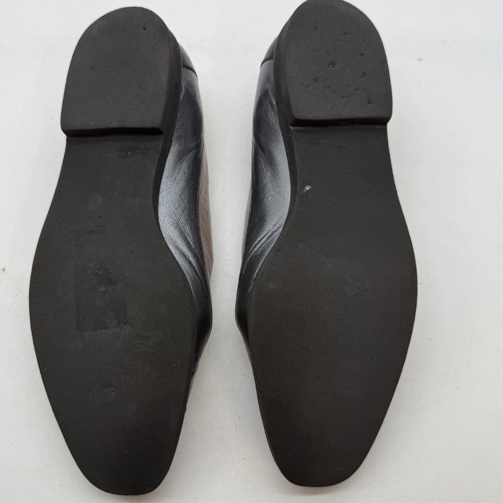 Margaret G Womens 6.5 M Leather Colorblock Pointed Toe Flats  dark academia